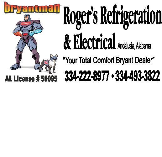 Rogers Refrigeration & Electrical Andalusia AL 36420 3342228977